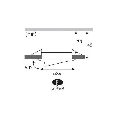 Paulmann 93485 - KOMPLEKTAS 3xLED/6W IP23 Pritemdomas įleidžiamas lubinis vonios šviestuvas NOVA 230V