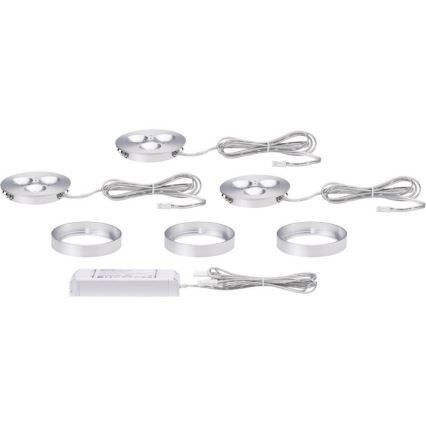 Paulmann 93546 - KOMPLEKTAS 3xLED/3W įleidžiamas vonios šviestuvas PLANE 230V