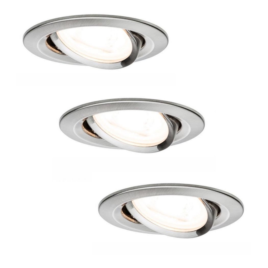 Paulmann 93607 - RINKINYS 3x LED GU10/7W IP23 Reguliuojamas vonios šviestuvas 230V