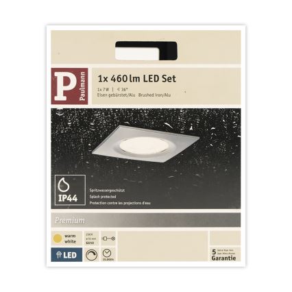 Paulmann 93611 - LED-GU10/7W IP44 Reguliuojamas įmontuojamas vonios šviestuvas NOVA 230V