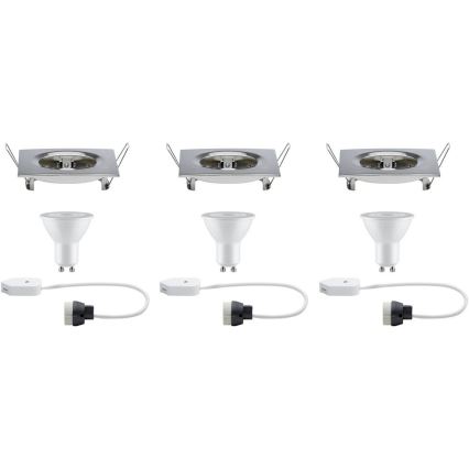 Paulmann 93615 - KOMPLEKTAS 3x LED/7W IP44 Pritemdomas įleidžiamas lubinis vonios šviestuvas 230V