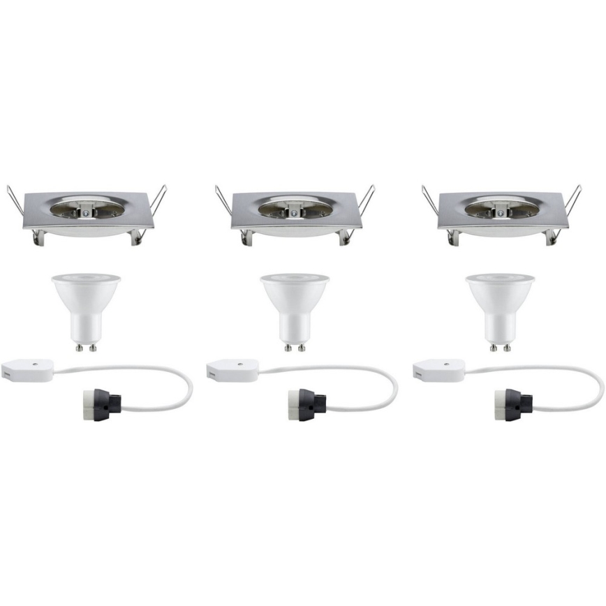 Paulmann 93615 - KOMPLEKTAS 3x LED/7W IP44 Pritemdomas įleidžiamas lubinis vonios šviestuvas 230V