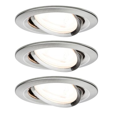 Paulmann 93652 - KOMPLEKTAS 3x LED GU10/6,1W IP23 Įleidžiamas vonios šviestuvas 230V