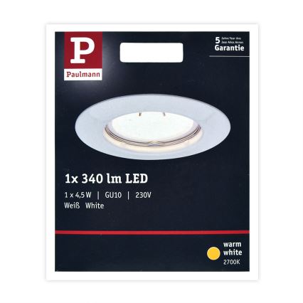 Paulmann 93658 - LED-GU10/4,5W Įleidžiamas šviestuvas 230V