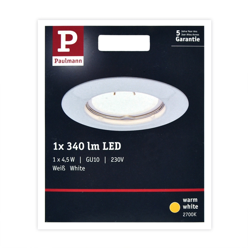 Paulmann 93658 - LED-GU10/4,5W Įleidžiamas šviestuvas 230V