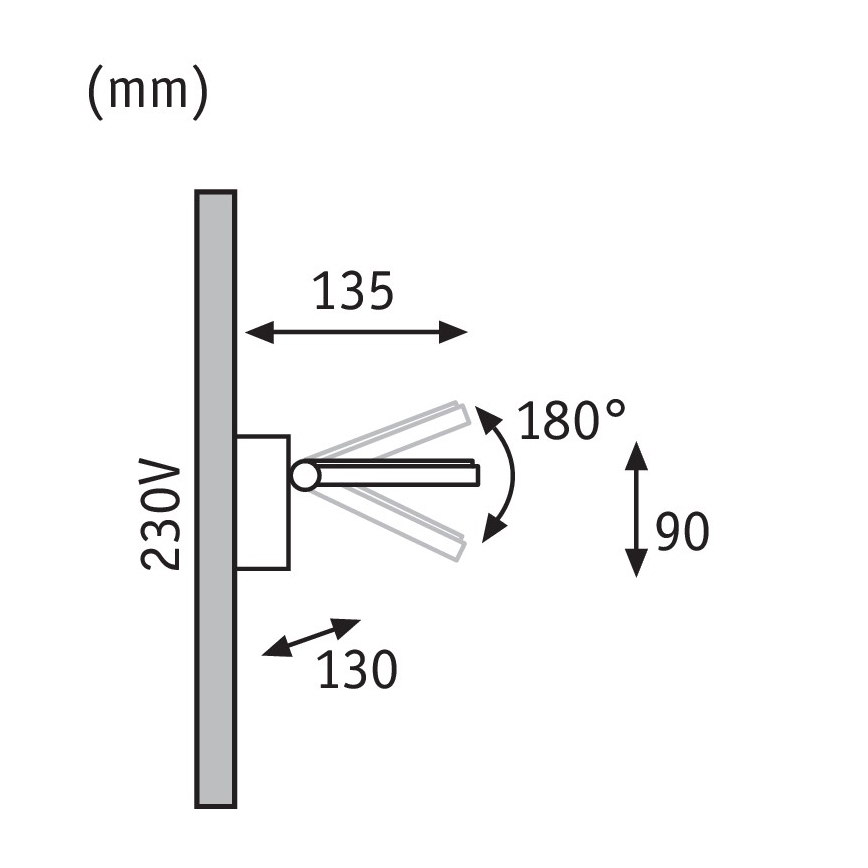 Paulmann 93781 - LED/7,2W IP44 Sieninis vonios šviestuvas SPECIAL LINE 230V