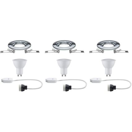Paulmann 93853 - KOMPLEKTAS 3xLED-GU10/4,5W Įleidžiamas šviestuvas STARR 230V