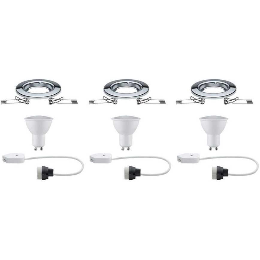 Paulmann 93853 - KOMPLEKTAS 3xLED-GU10/4,5W Įleidžiamas šviestuvas STARR 230V