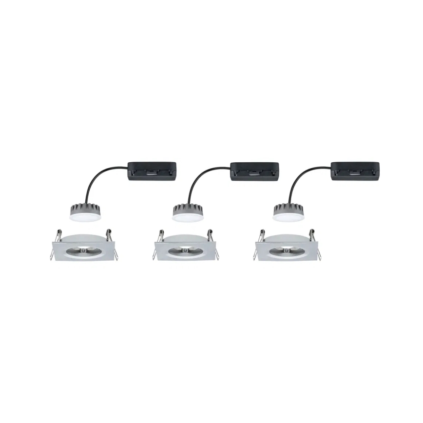 Paulmann 93895 - KOMPLEKTAS 3xLED/6W IP44 Pritemdomas įleidžiamas lubinis vonios šviestuvas NOVA 230V