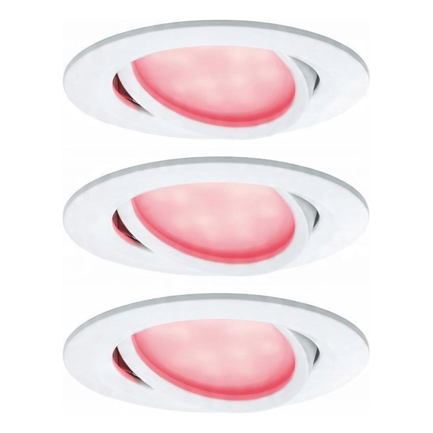 Paulmann 93940 -KOMPLEKTAS 3x LED RGBW/2W IP23 Pritemdomas įleidžiamas lubinis vonios šviestuvas 230V