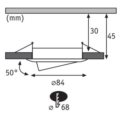 Paulmann 93940 -KOMPLEKTAS 3x LED RGBW/2W IP23 Pritemdomas įleidžiamas lubinis vonios šviestuvas 230V
