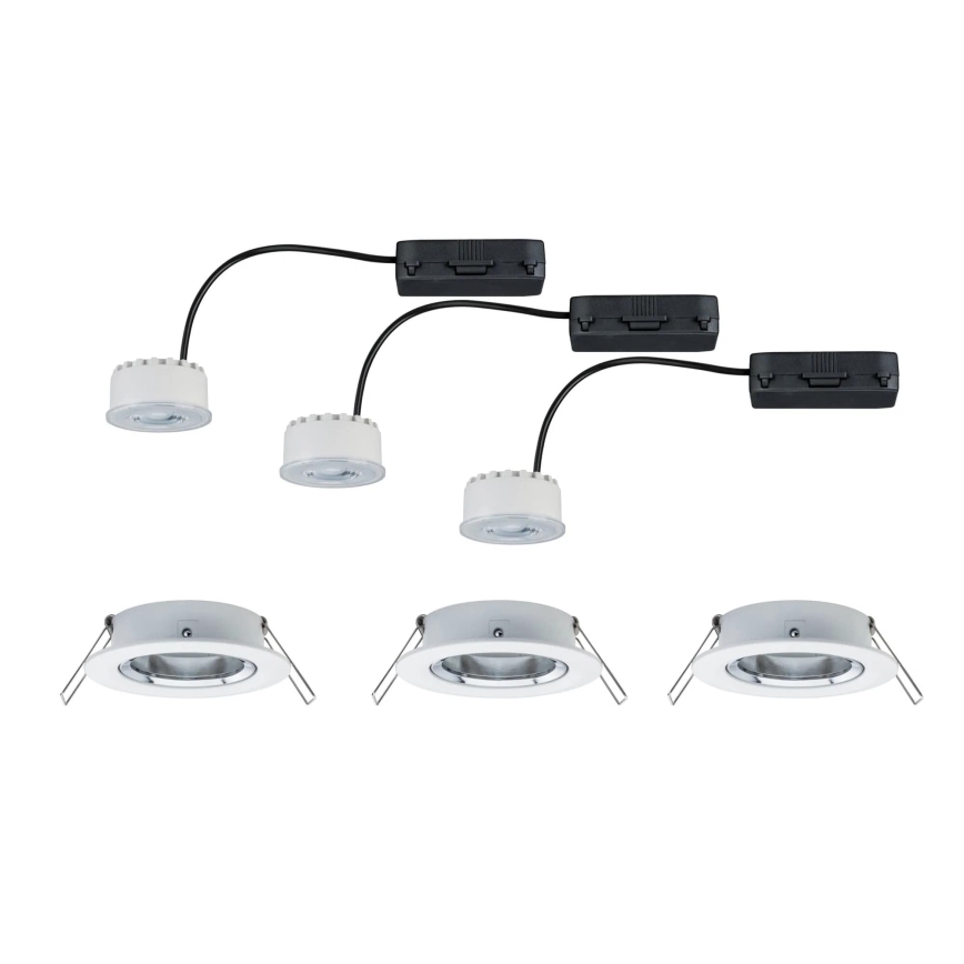 Paulmann 93942 - KOMPLEKTAS 3xLED/6,8W IP23 Pritemdomas įleidžiamas lubinis vonios šviestuvas COIN 230V