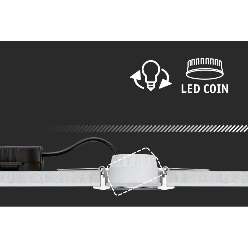 Paulmann 93942 - KOMPLEKTAS 3xLED/6,8W IP23 Pritemdomas įleidžiamas lubinis vonios šviestuvas COIN 230V