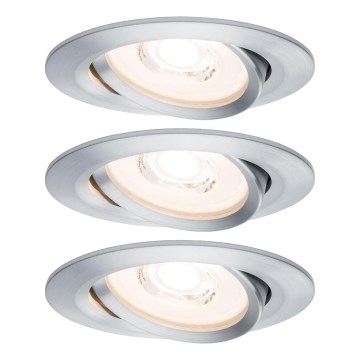 Paulmann 93943 - KOMPLEKTAS 3xLED/6,8W IP23 Dimeriuojamas įleidžiamas vonios šviestuvas COIN 230V