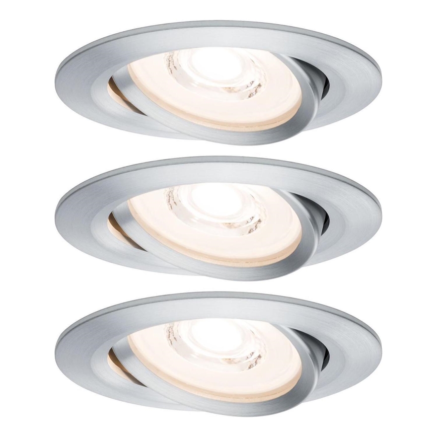 Paulmann 93943 - KOMPLEKTAS 3xLED/6,8W IP23 Dimeriuojamas įleidžiamas vonios šviestuvas COIN 230V