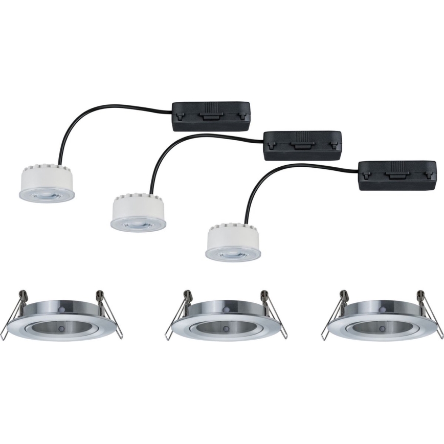 Paulmann 93943 - KOMPLEKTAS 3xLED/6,8W IP23 Dimeriuojamas įleidžiamas vonios šviestuvas COIN 230V