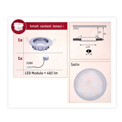 Paulmann 93959 - LED/7W IP44 Reguliuojamas vonios šviestuvas COIN 230V