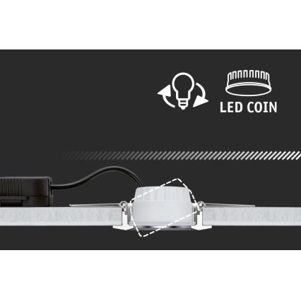 Paulmann 93976 - KOMPLEKTAS 3xLED/6,8W IP44 Įleidžiamas vonios šviestuvas COIN 230V