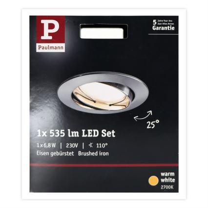 Paulmann 93979 - LED/6,8W IP23 Vonios įleidžiamas šviestuvas COIN 230V