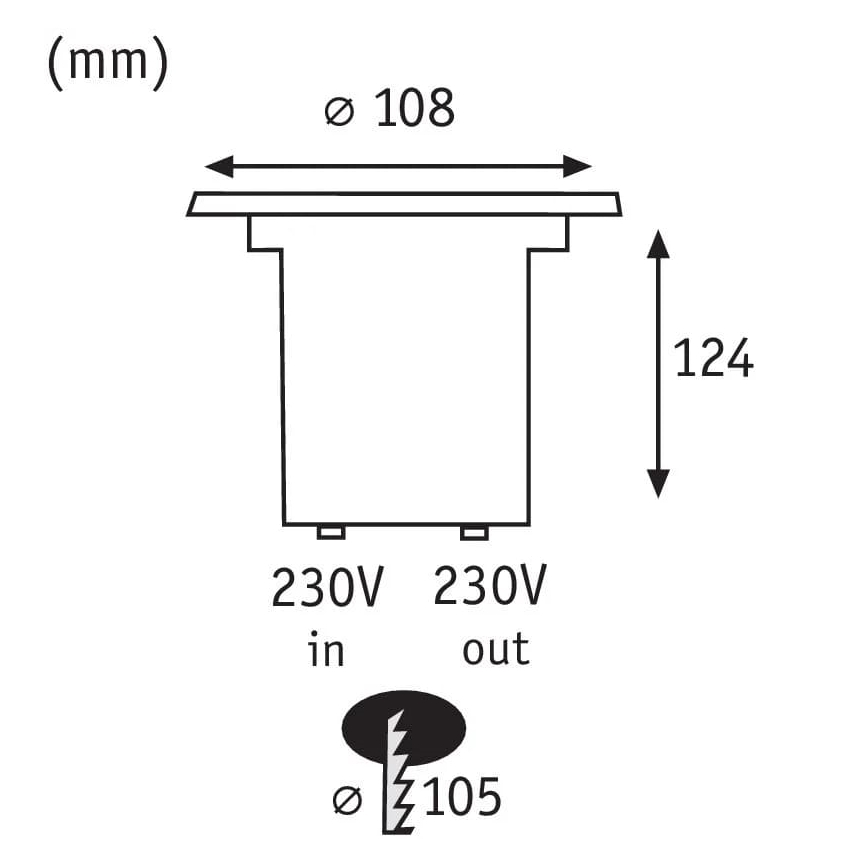 Paulmann 93992 - LED GU10/3,5W IP67 Įleidžiamas lauko šviestuvas SPECIALUS 230V