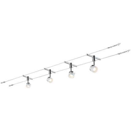 Paulmann 94080 - KOMPLEKTAS 4xLED/4,8W Akcentinis šviestuvas bėgių sistemai STAGE 230V blizgus chromas