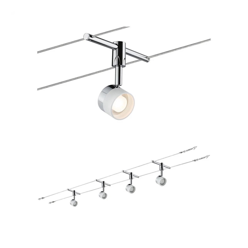 Paulmann 94080 - KOMPLEKTAS 4xLED/4,8W Akcentinis šviestuvas bėgių sistemai STAGE 230V blizgus chromas