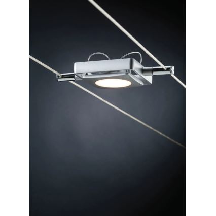 Paulmann 94107 - Rinkinys 4xLED/4,3W Komplektinė lynų sistema MAC 230V matinis chromas