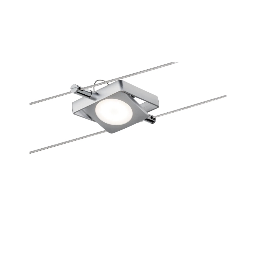 Paulmann 94107 - RINKINYS 4xLED/4,3W taškiniai šviestuvai kabelinei MAC sistemai, 230V, matinis chromas