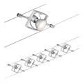 Paulmann 94133 - RINKINYS 5xGU5,3/10W Taškinis šviestuvas kabelinės sistemos MAC 230V matinio chromo spalvos