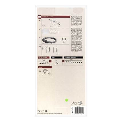 Paulmann 94134 - Rinkinys 5x GU5.3/10W, pilna MAC kabelinė sistema 230V, balta
