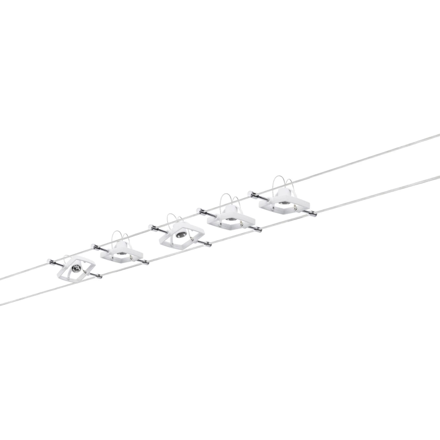 Paulmann 94134 - RINKINYS 5xGU5,3/10W Taškinis šviestuvas kabelinės sistemos MAC 230V baltas