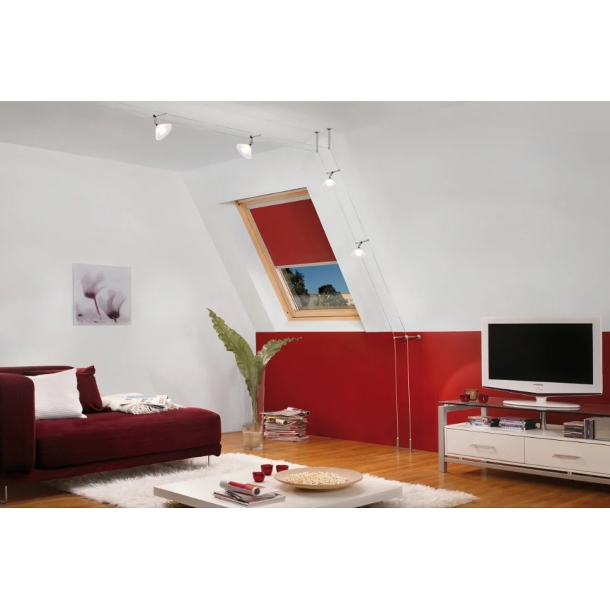 Paulmann 94138 - 1xGU4/10W Taškinis šviestuvas COLMAR kabelinei sistemai, 12V, baltas/blizgus chromas