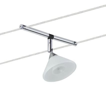 Paulmann 94138 - 1xGU4/10W Taškinis šviestuvas COLMAR kabelinei sistemai, 12V, baltas/blizgus chromas