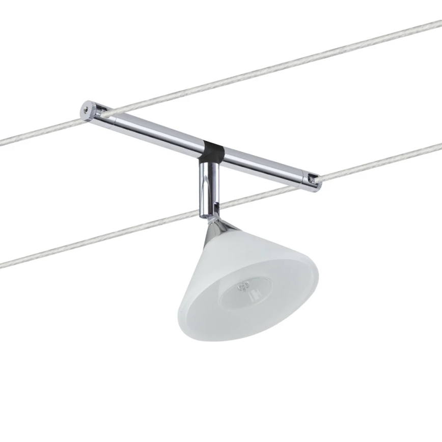 Paulmann 94138 - 1xGU4/10W Taškinis šviestuvas COLMAR kabelinei sistemai, 12V, baltas/blizgus chromas
