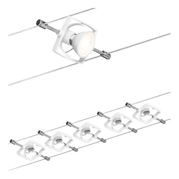 Paulmann 94149 - KOMPLEKTAS 5xGU5,3/10W Akcentinis apšvietimas pakabinamai sistemai TECH 230V balta