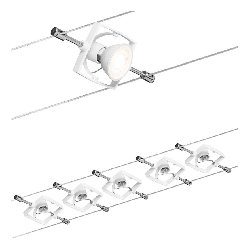 Paulmann 94149 - KOMPLEKTAS 5xGU5,3/10W Akcentinis apšvietimas pakabinamai sistemai TECH 230V balta