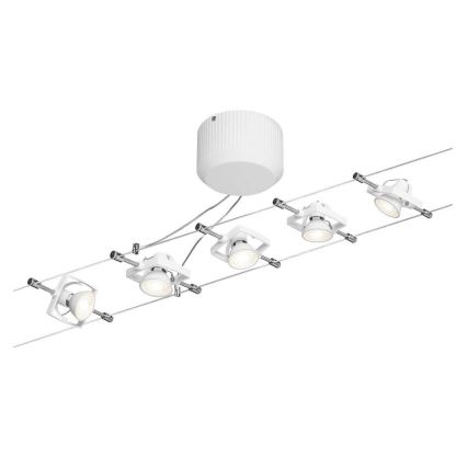 Paulmann 94149 - RINKINYS 5xGU5,3/10W Taškinis šviestuvas kabelinės sistemos TECH 230V baltas