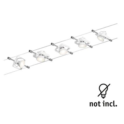 Paulmann 94149 - RINKINYS 5xGU5,3/10W Taškinis šviestuvas kabelinės sistemos TECH 230V baltas