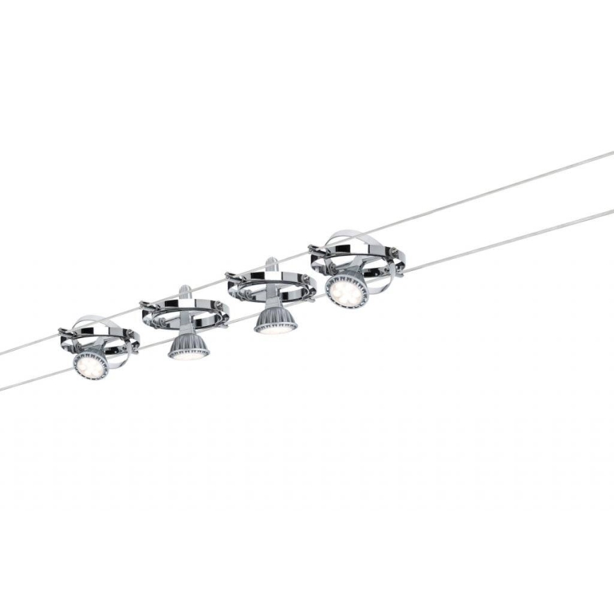 Paulmann 94153 - KOMPLEKTAS 8xGU5,3/10W Akcentinis apšvietimas - a string sistema CARDAN 230V
