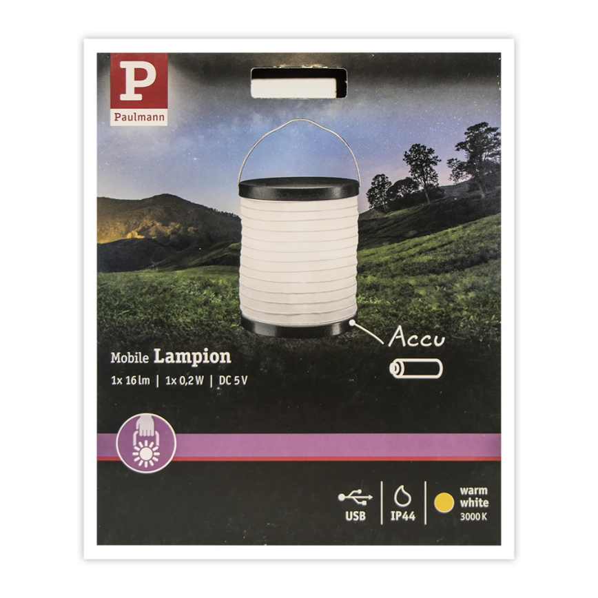Paulmann 94169 - LED/0,2W IP44 Dekoratyvinis lauko šviestuvas MOBILE 3,7V 900 mAh