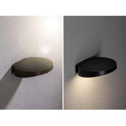 Paulmann 94246 - LED/1,2W IP44 Lauko šviestuvas, įkraunamas saulės energija su jutikliu RYSE 3,7V 1800 mAh