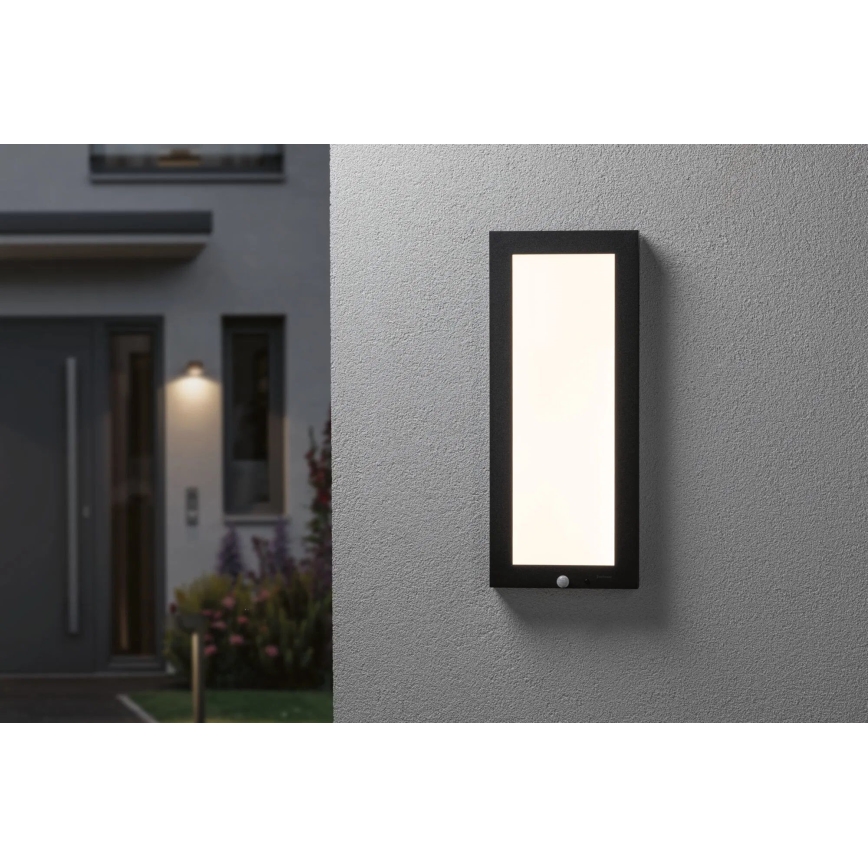 Paulmann 94256_1 - LED/10W IP44 Lauko lubinis šviestuvas su jutikliu 230V