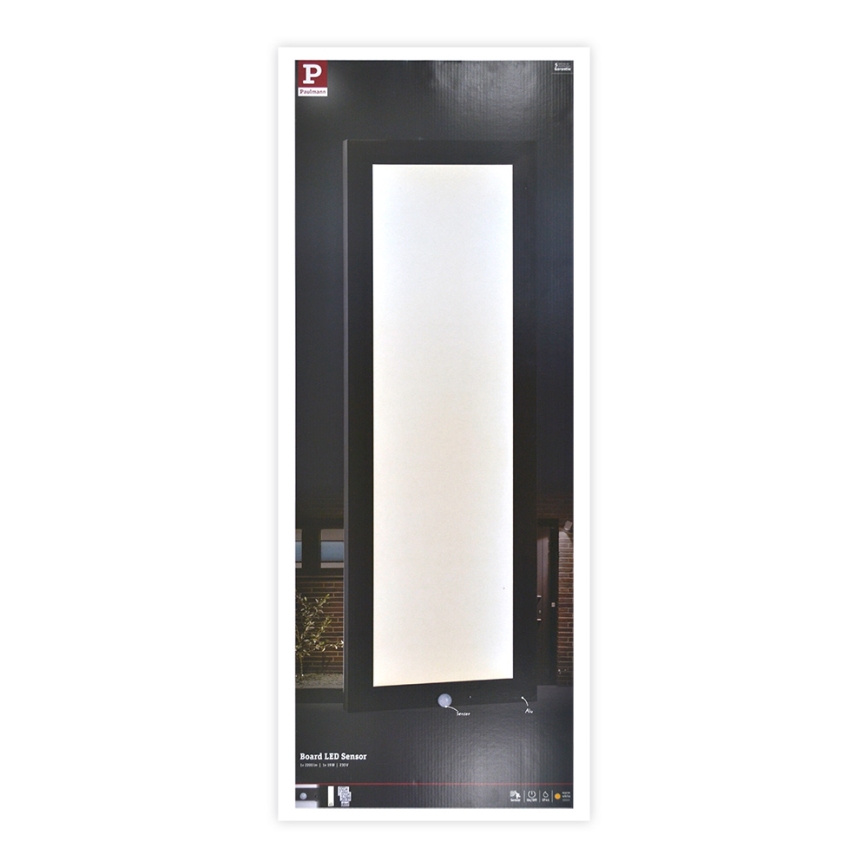 Paulmann 94257_1 - LED/19W IP44 Lauko lubinis šviestuvas su jutikliu 230V