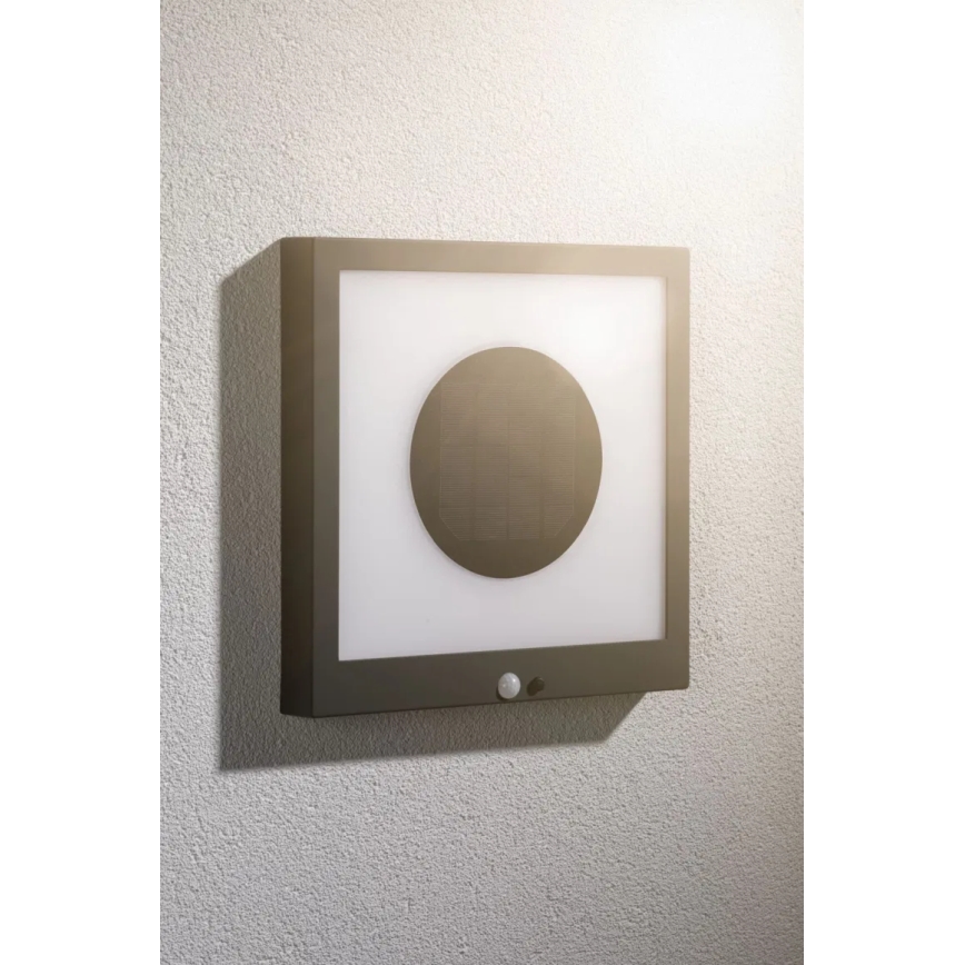 Paulmann 94263 - LED/1,2W IP44 Saulės energija įkraunamas sieninis šviestuvas su jutikliu TAIJA 3,7V