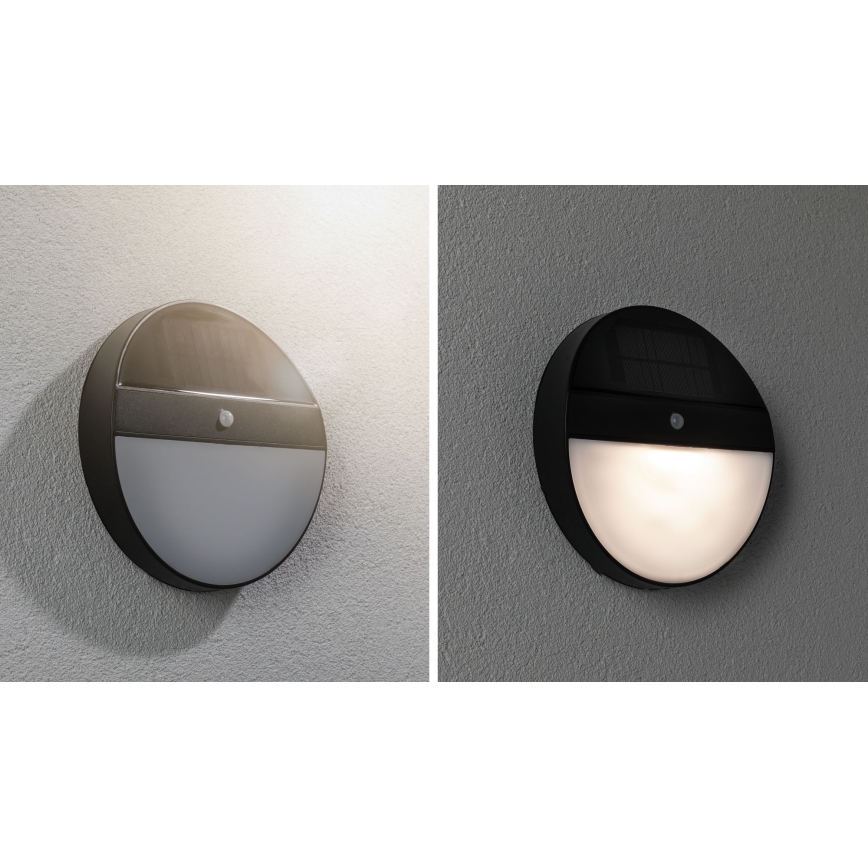 Paulmann 94264 - LED/1W IP44 Lauko saulės energijos šviestuvas su jutikliu ELOISE 3,7V