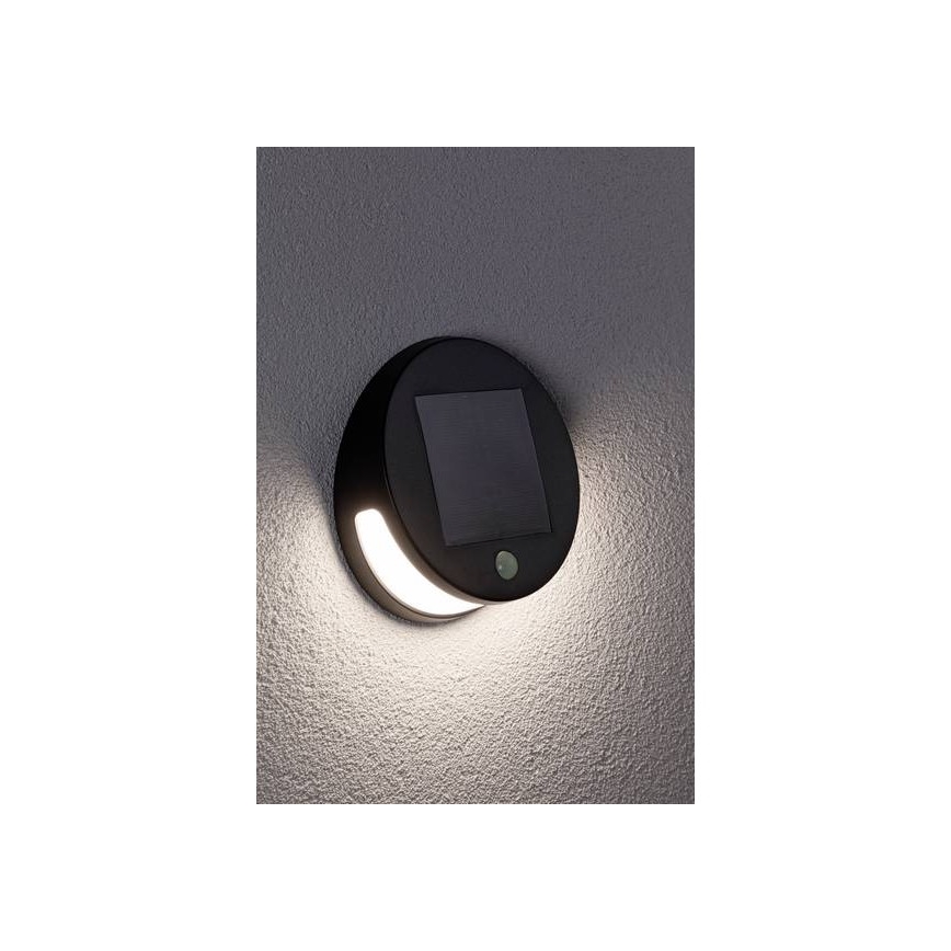 Paulmann 94265 - LED/3W IP44 Lauko šviestuvas, įkraunamas saulės energija su jutikliu HELENA 3,7V 1800 mAh