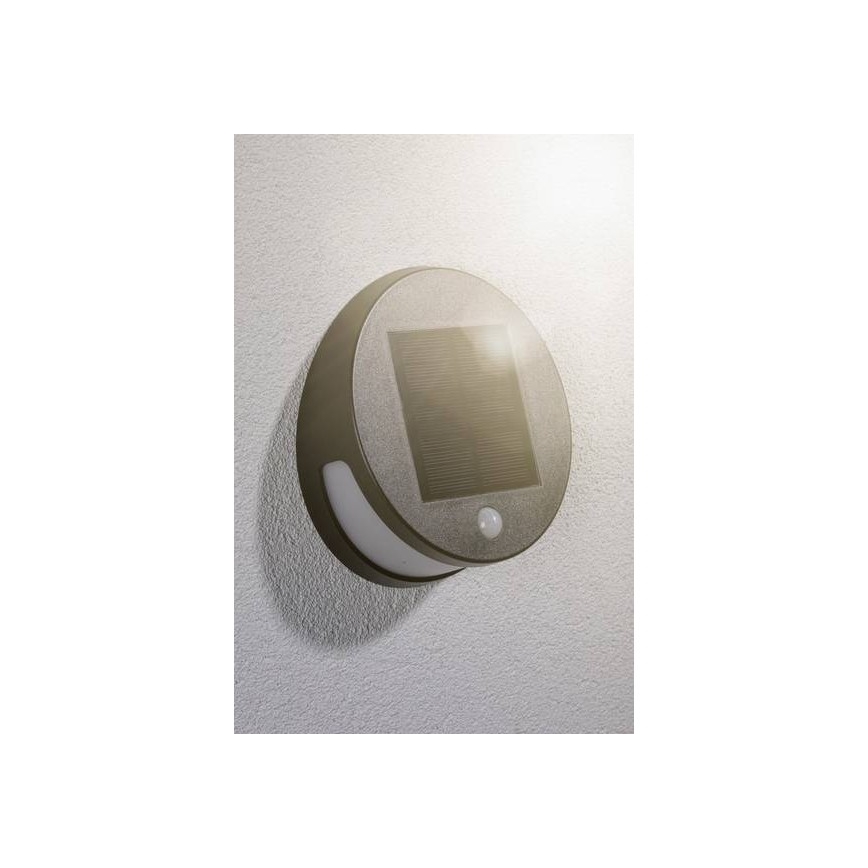 Paulmann 94265 - LED/3W IP44 Lauko šviestuvas, įkraunamas saulės energija su jutikliu HELENA 3,7V 1800 mAh