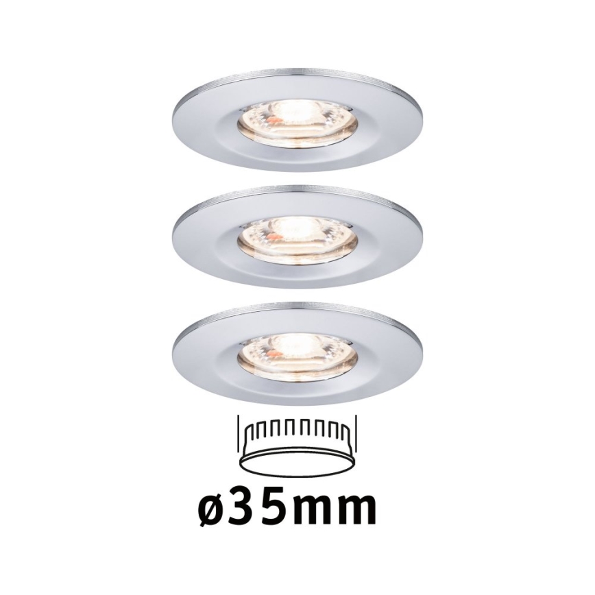 Paulmann 94303 - KOMPLEKTAS 3xLED/4W IP44 Įleidžiamas vonios šviestuvas COIN 230V