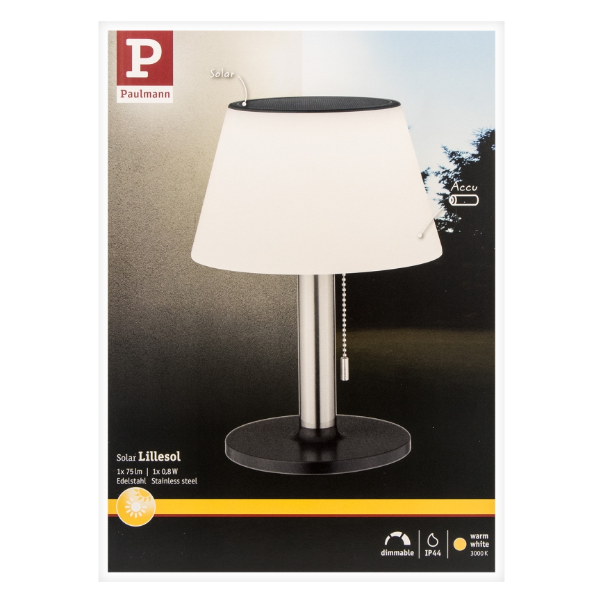 Paulmann 94309 - LED/0,8W IP44 Pritemdomas saulės lempa LILLESOL 3,7V 2000 mAh