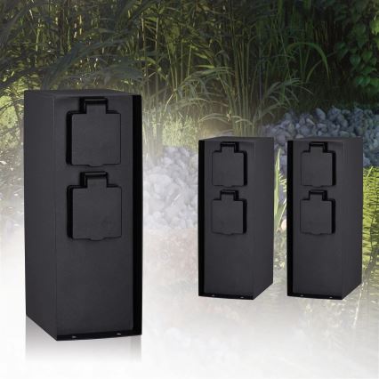 Paulmann 94313 - Lauko kištukinių lizdų stulpas RIO 4Z SCHUKO 230V IP44